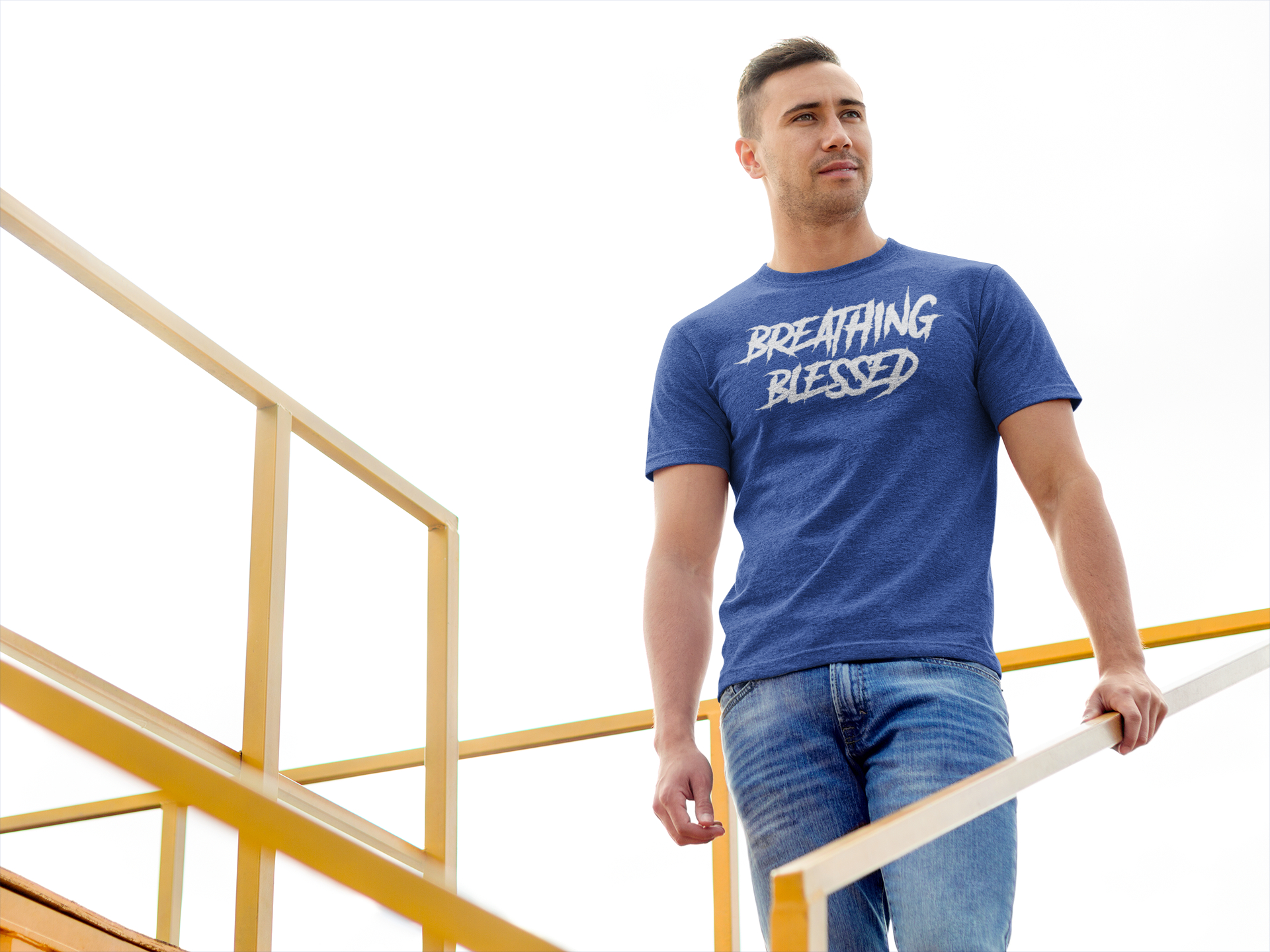 Guy on Bleachers WT Street Royal BL Tee