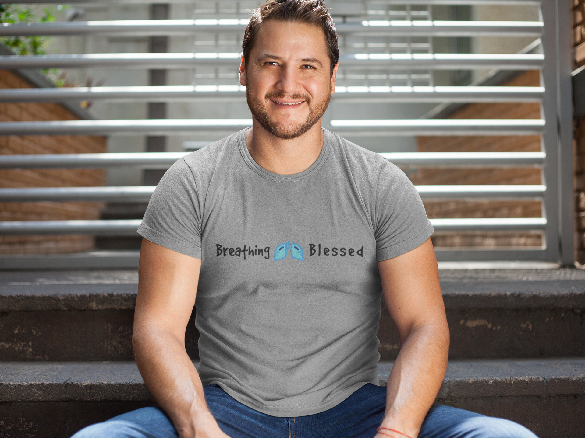 Smiling sitting man Galaxy Classic GY Tee