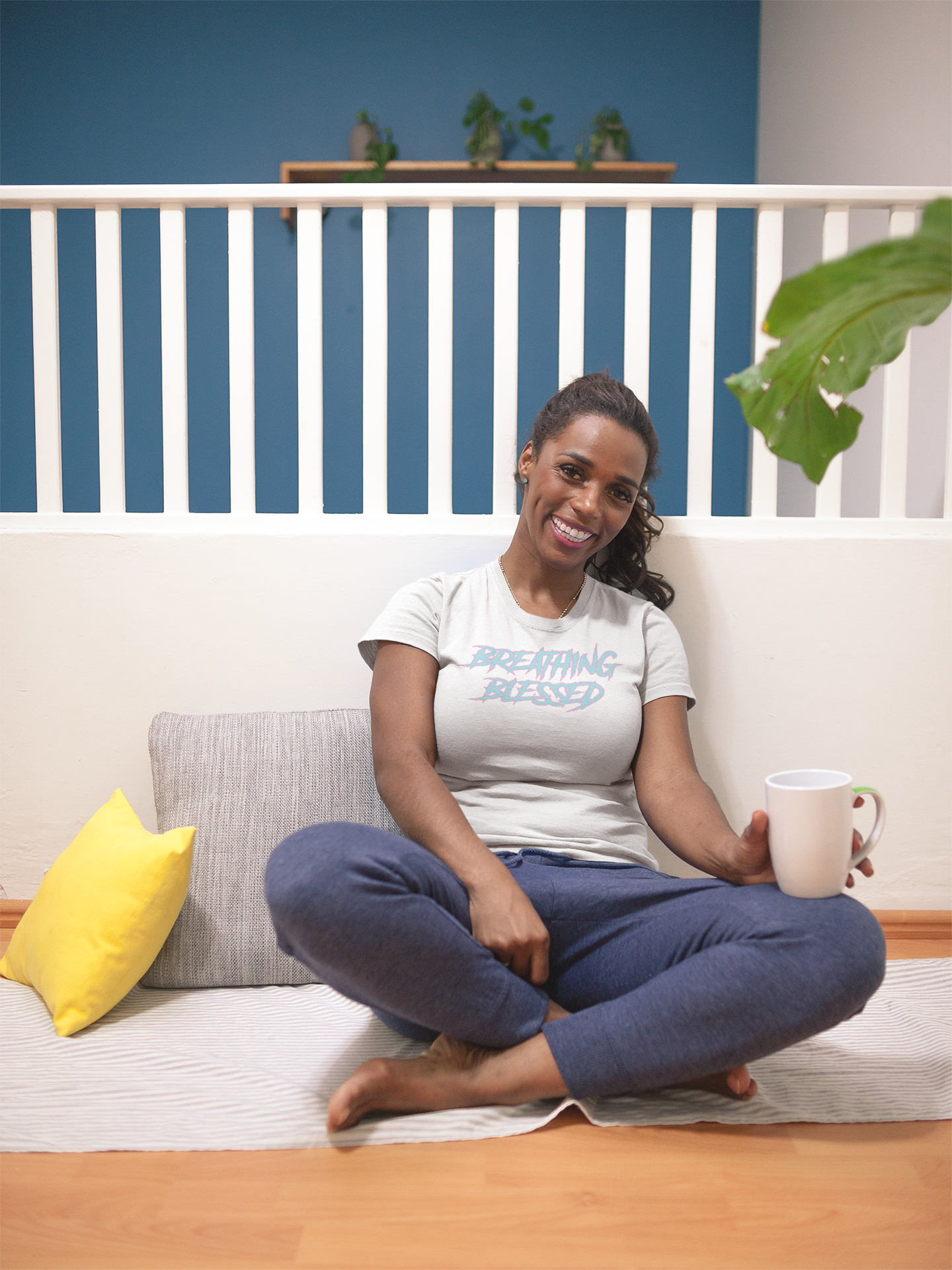 Black Woman sitting w Cofee Mug Easter Street WT