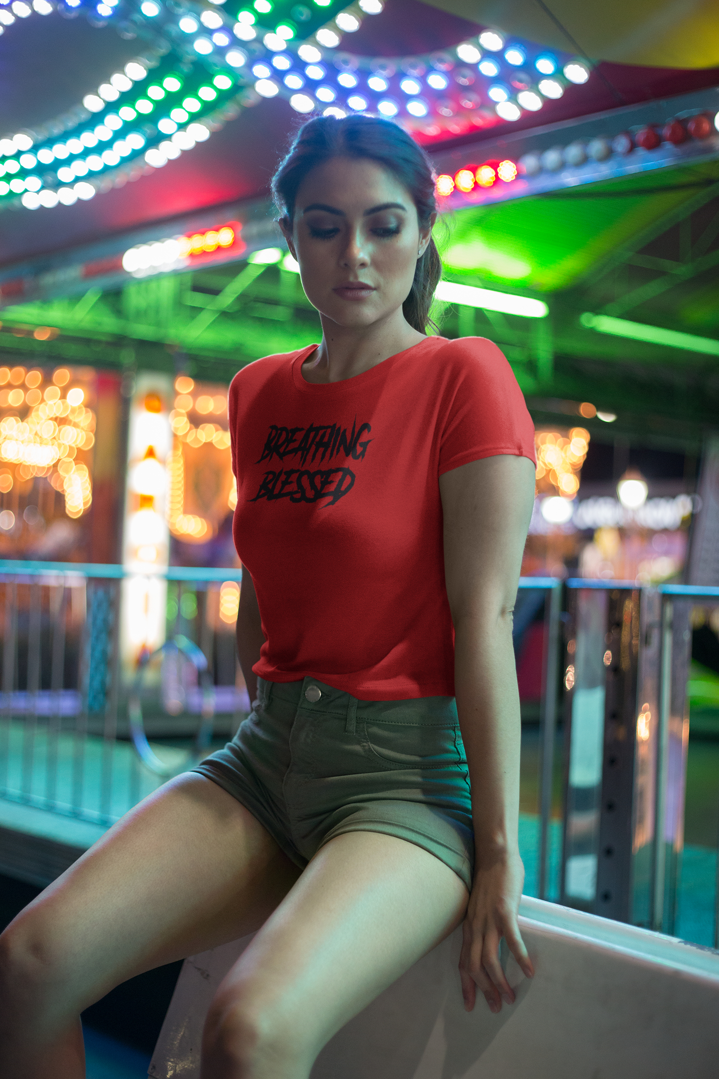 Girl at Amusment Park BK Street RD Tee