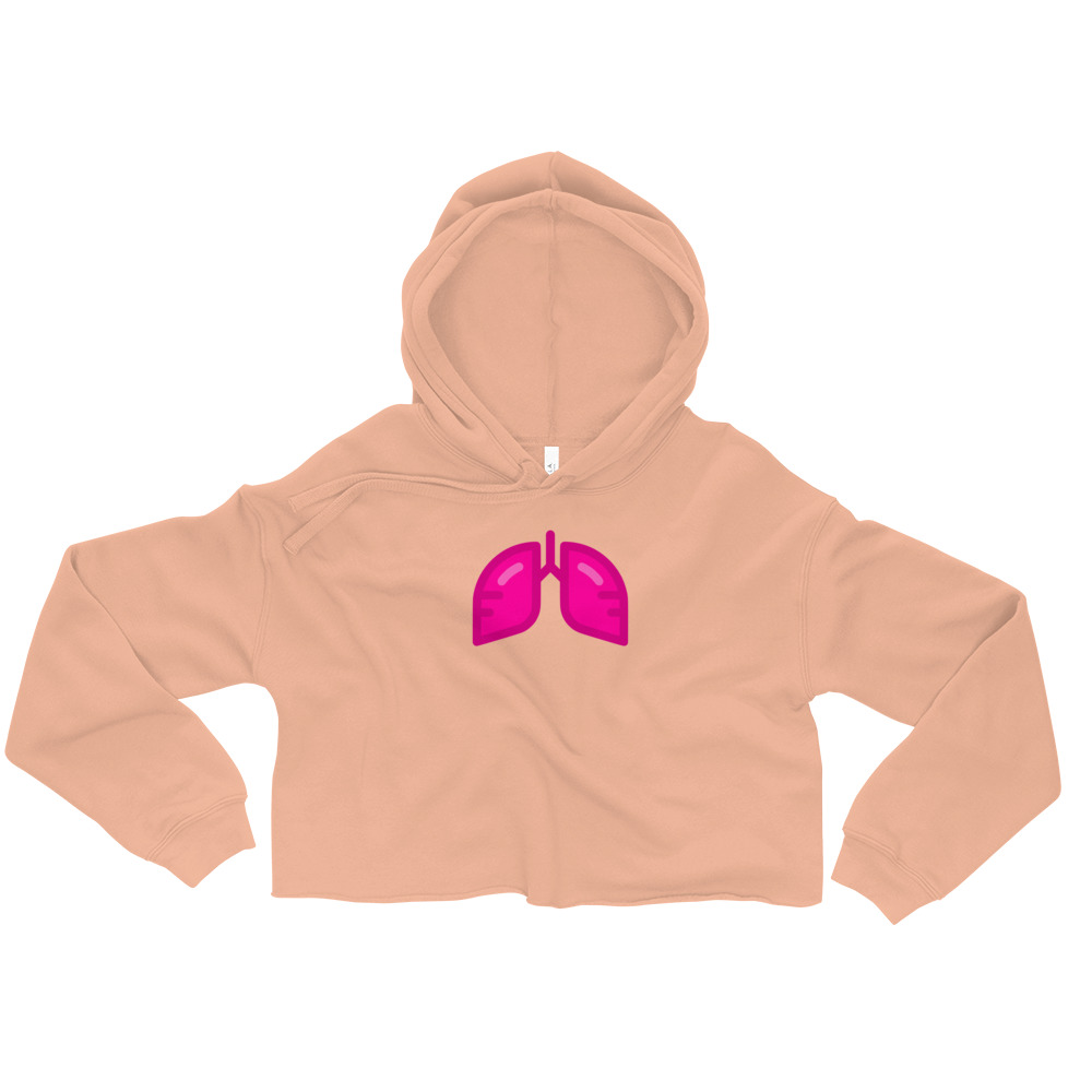 Neon Pink Icon Crop Hoodie