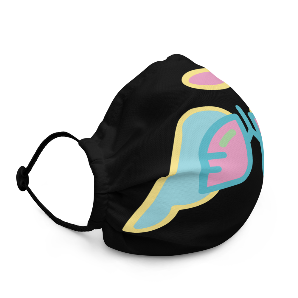 Easter Wing Icon Premium Black Face Mask