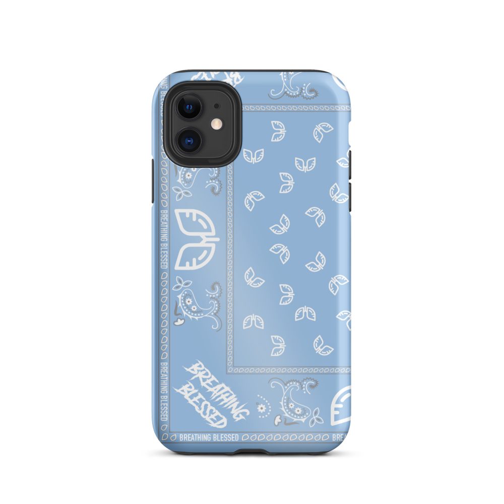 Light Blue & White Bandana Tough iPhone Case
