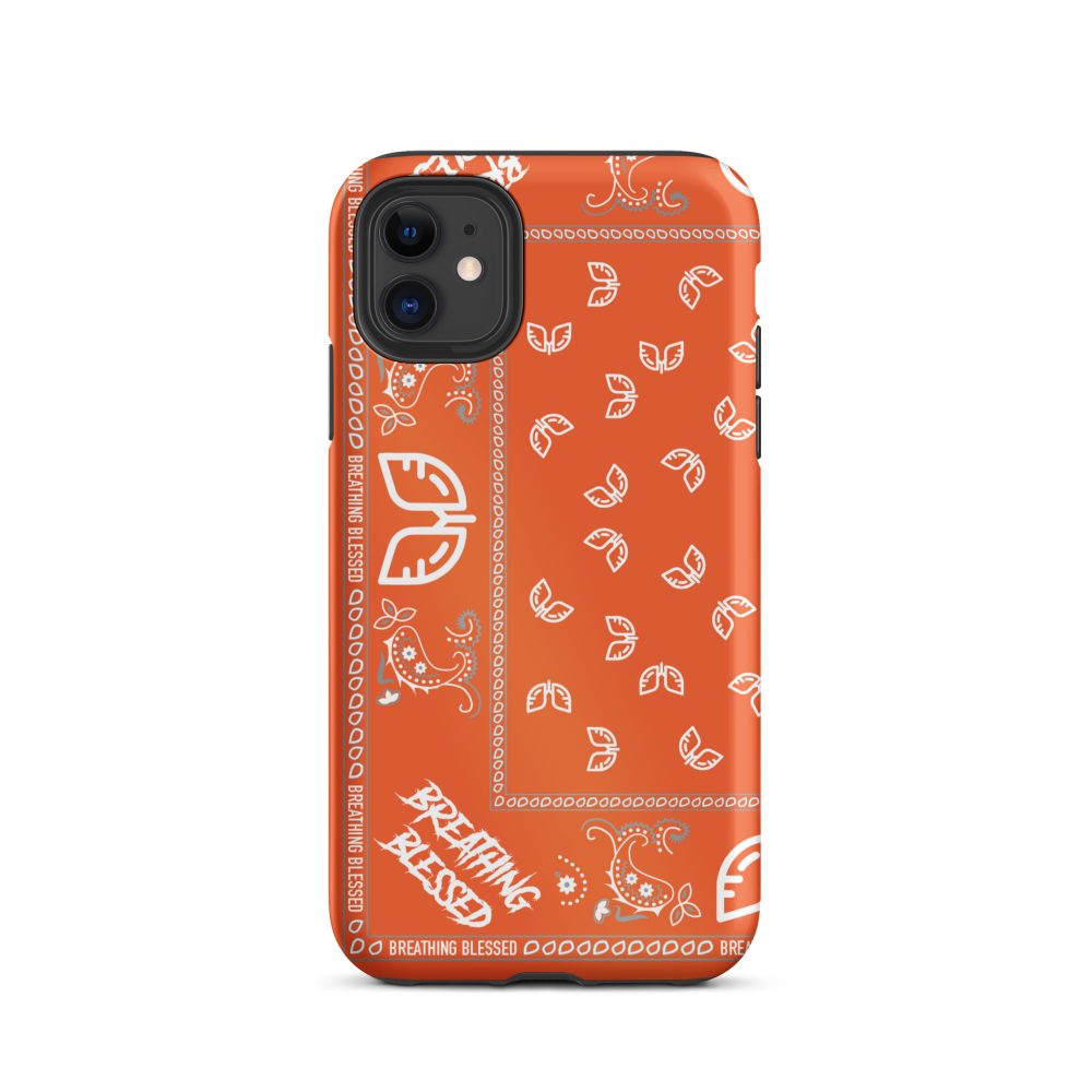 Orange & White Bandana Tough iPhone Case