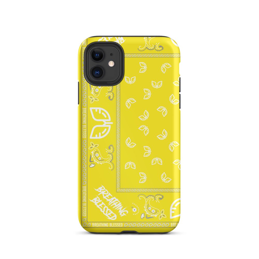 Yellow & White Bandana Tough iPhone Case